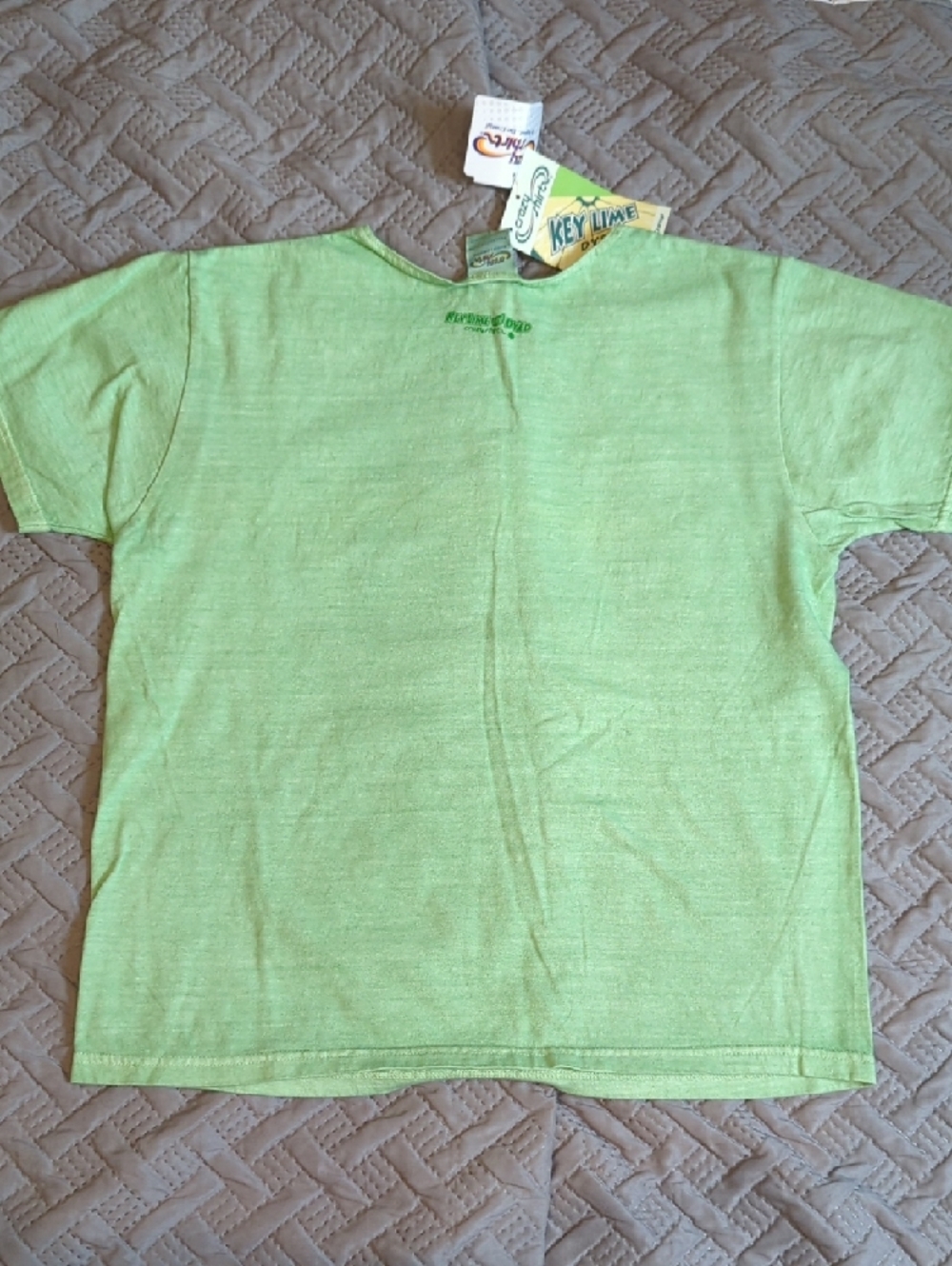 Women's Short-Sleeve Hawaii Beach Graphic Tee - Light Green- Key lime Dyed - Picture 5 of 5